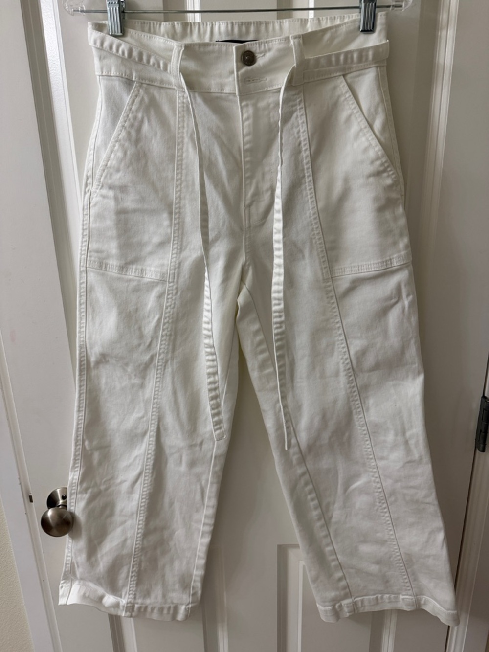 Hudson Jeans White Wide-Leg Capris